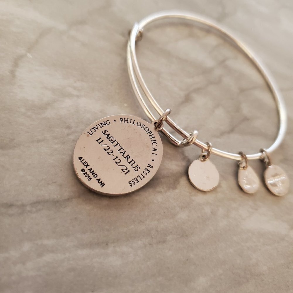 ✨ Alex and Ani Sagittarius November December Expandable Charm Bracelet Bangle - Picture 5 of 7